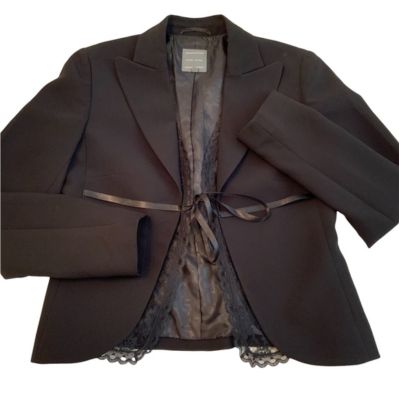 Marc Aurel Vintage Black Lace Blazer Jacket  US 4 - Picture 6 of 8